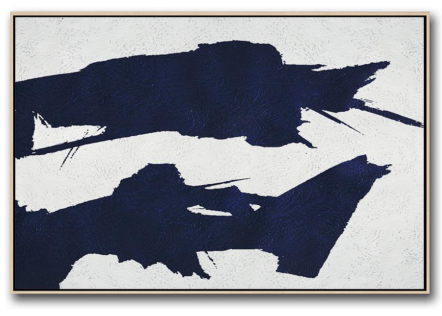 Horizontal Navy Minimalist Art #NV44C - Click Image to Close